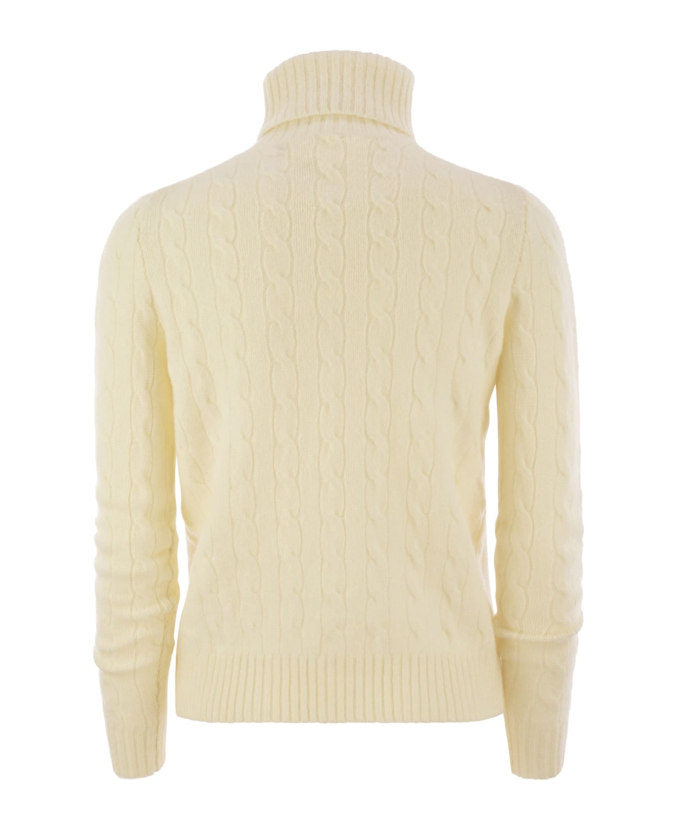 Polo Ralph Lauren Wool And Cashmere Cable-knit Turtleneck Sweater - Cream