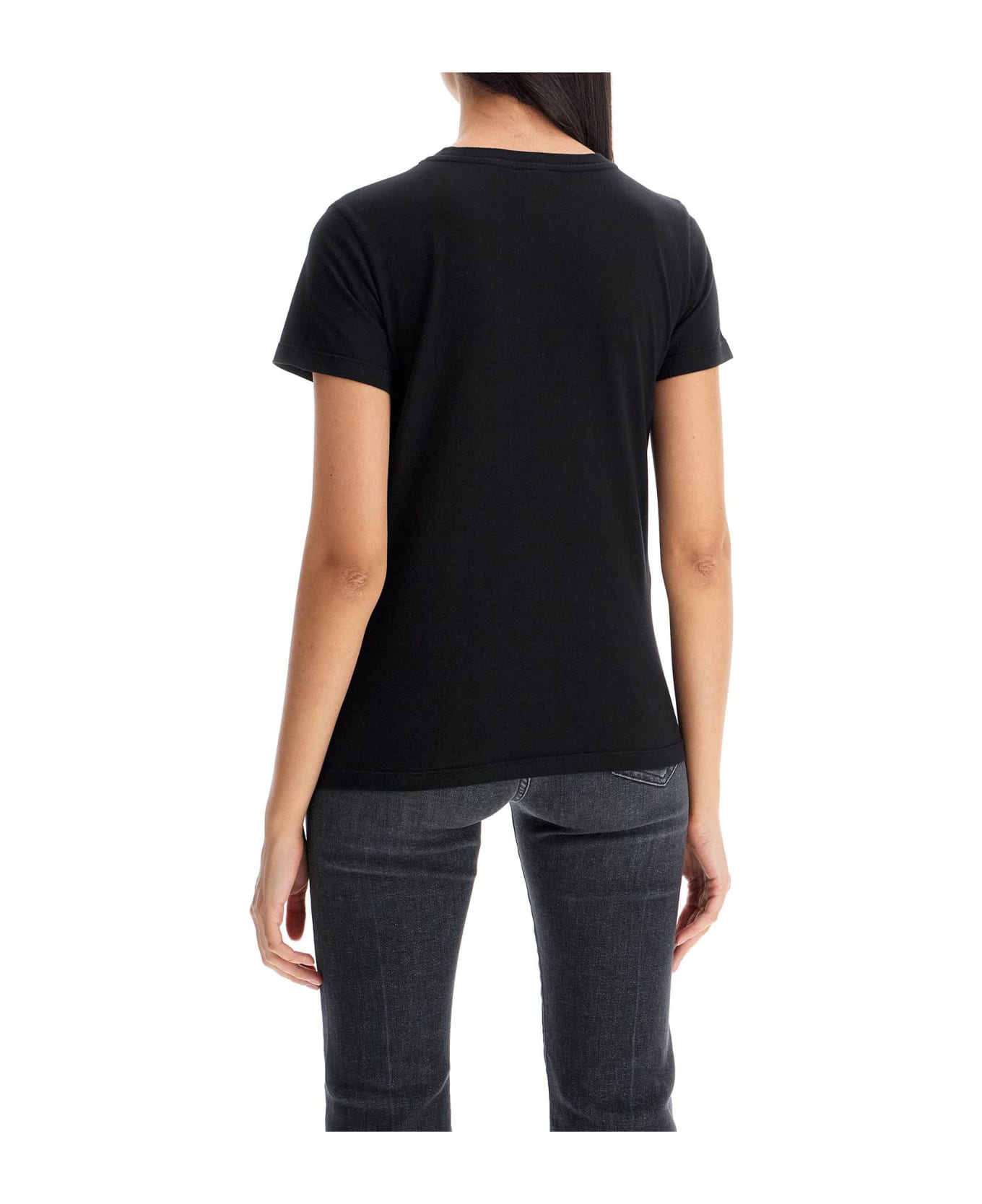 Pinko Short-sleeved T-shirt With Embroidery - NERO LIMOUSINE (Black)