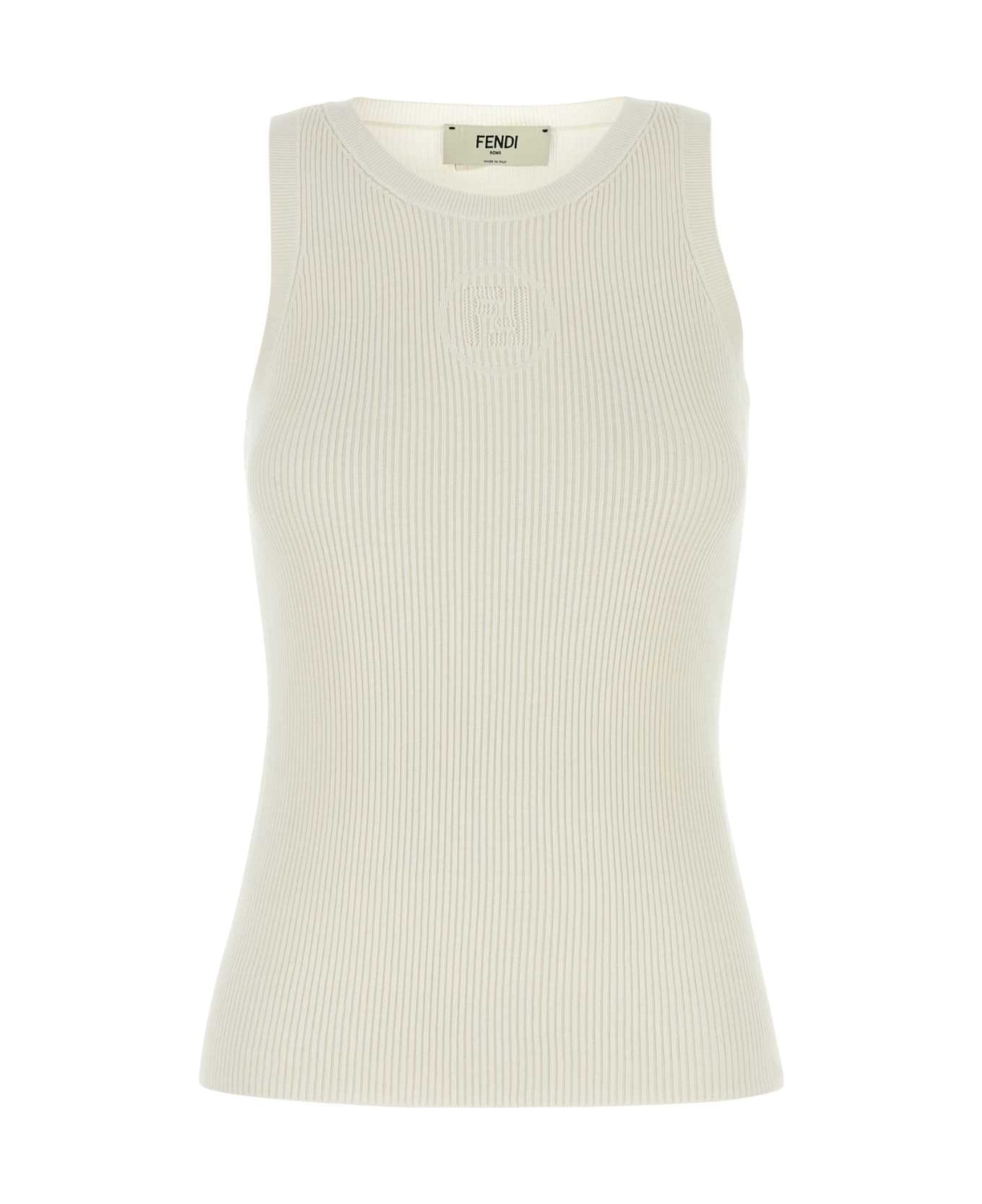 Fendi Ivory Silk Blend Top - OFF WHITE