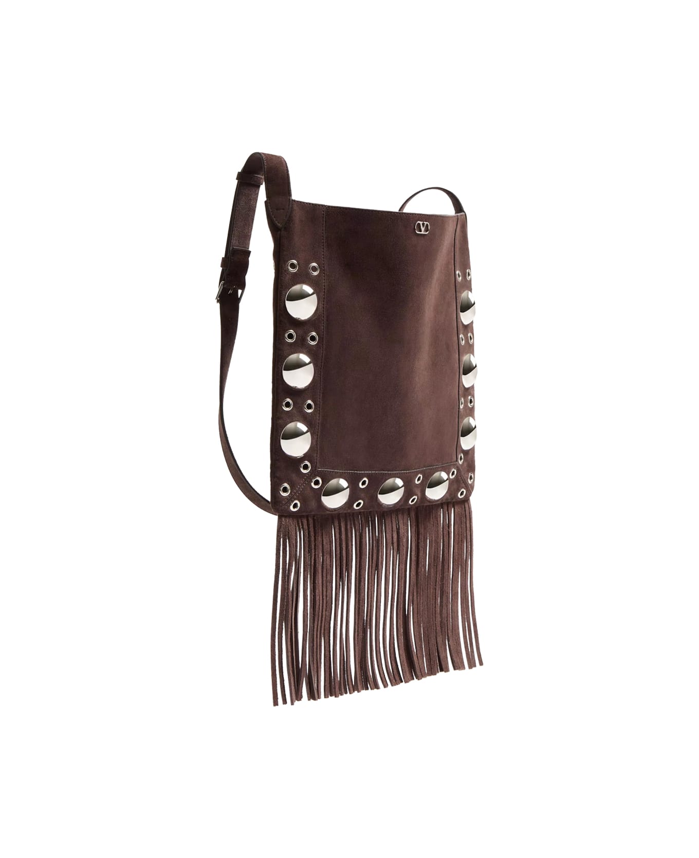 Valentino Garavani Small Suede Shoulder Bag - Brown