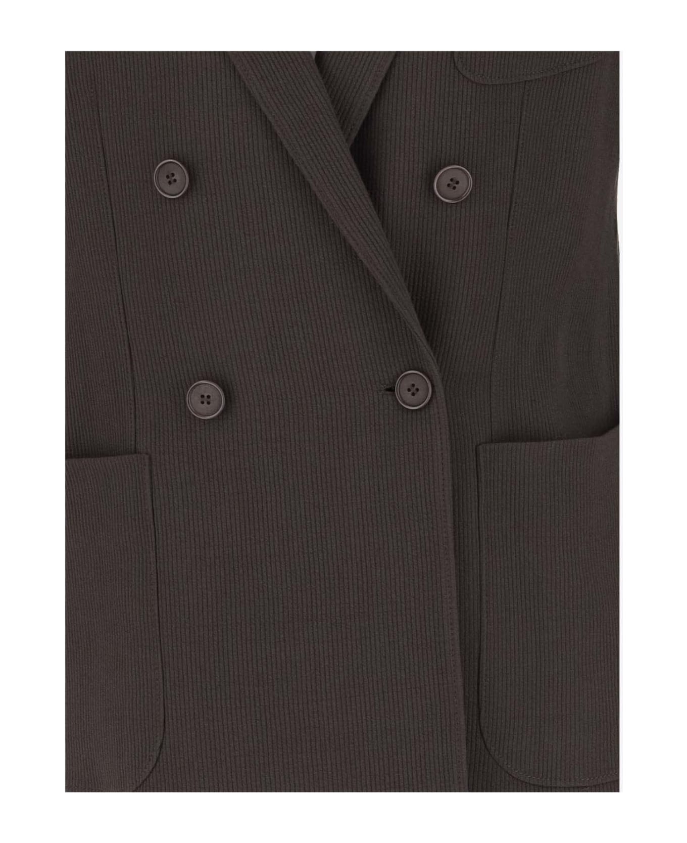 Giorgio Armani Wool And Viscose Blend Double-breasted Jacket - Brown