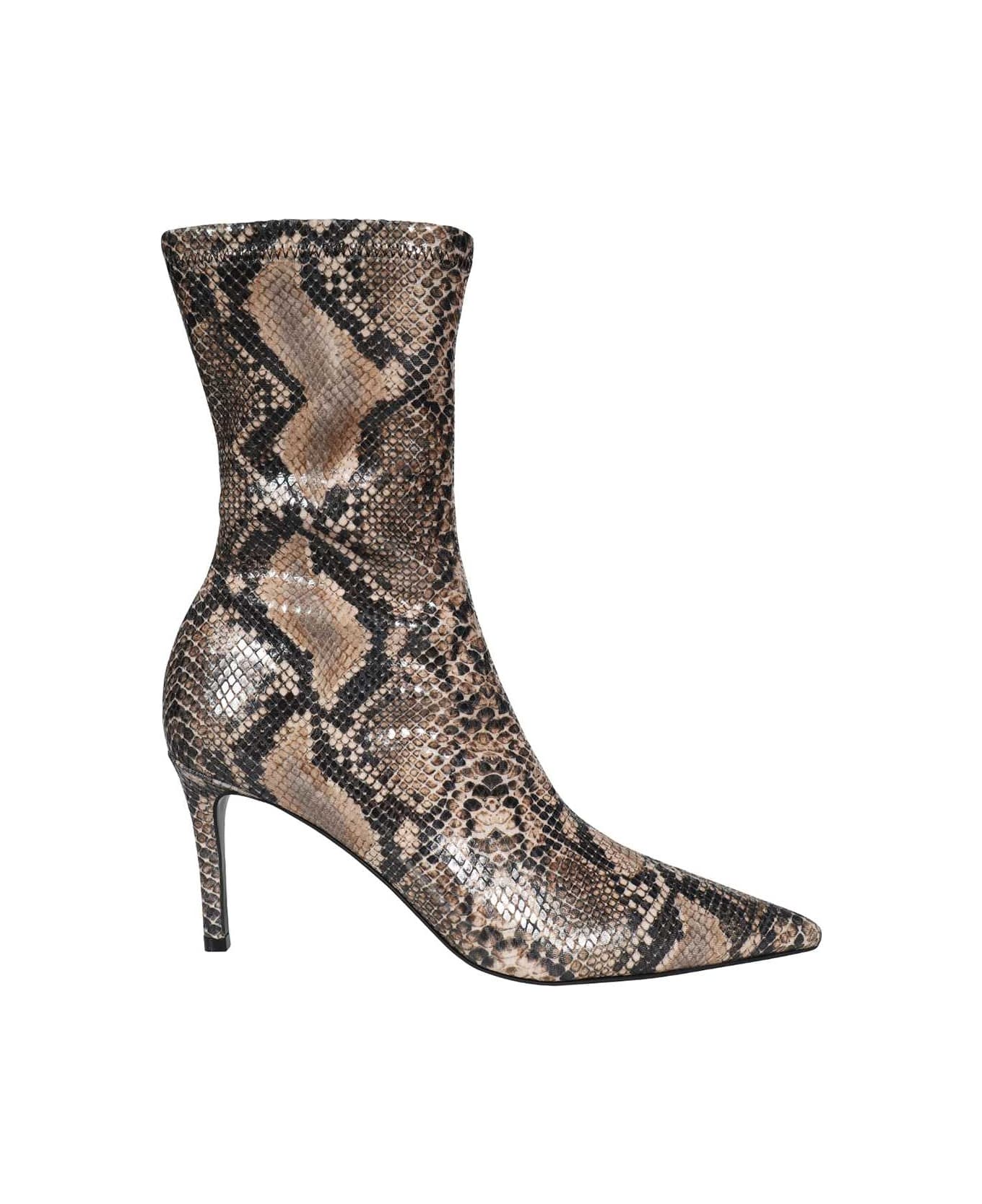 Stella McCartney Snakeskin Print Heels Ankle Boots - Animalier