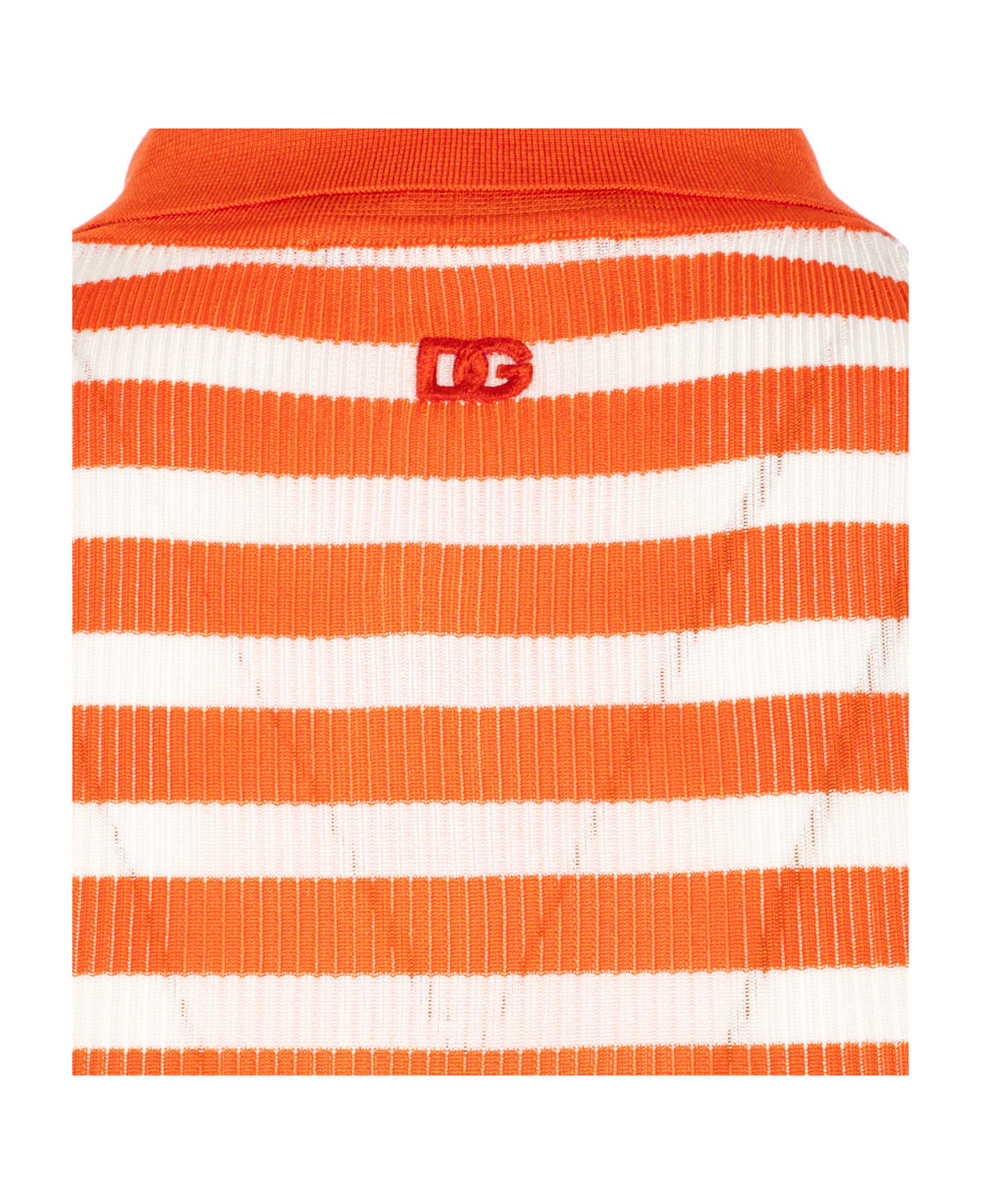 Dolce 
Gabbana Striped Polo - Orange