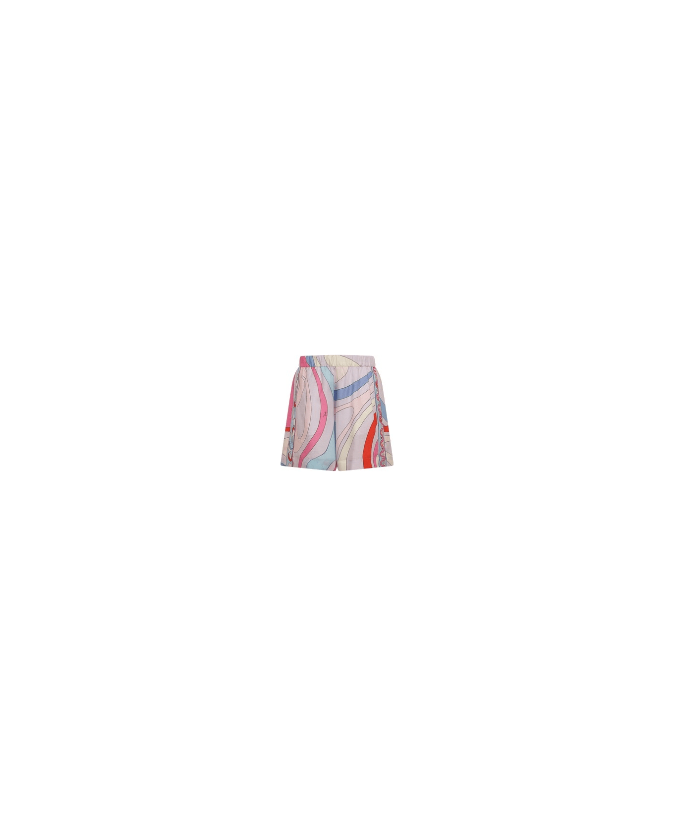 Pucci Shorts With Iris Print - Cream