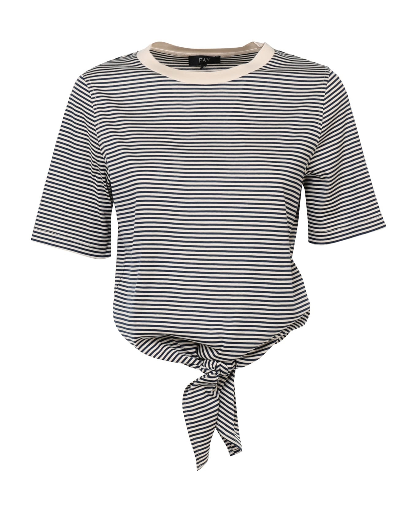 Fay Cotton T-shirt With Knot ボディスーツ