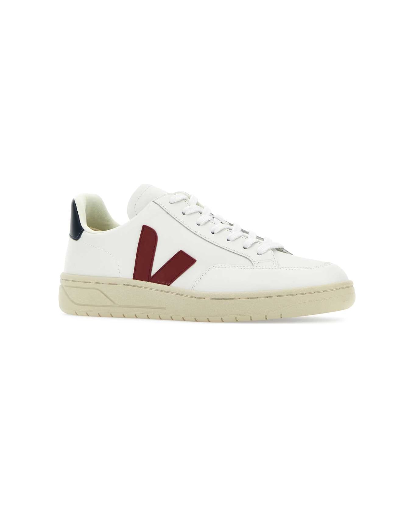Veja White Leather V-12 Sneakers - EXTWHIMARNAU