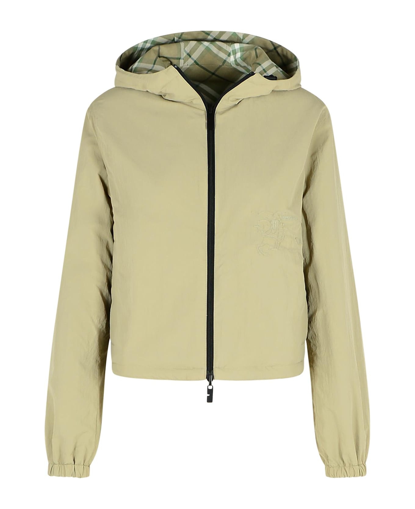 Burberry 
check
 Green Polyester Jacket - Green