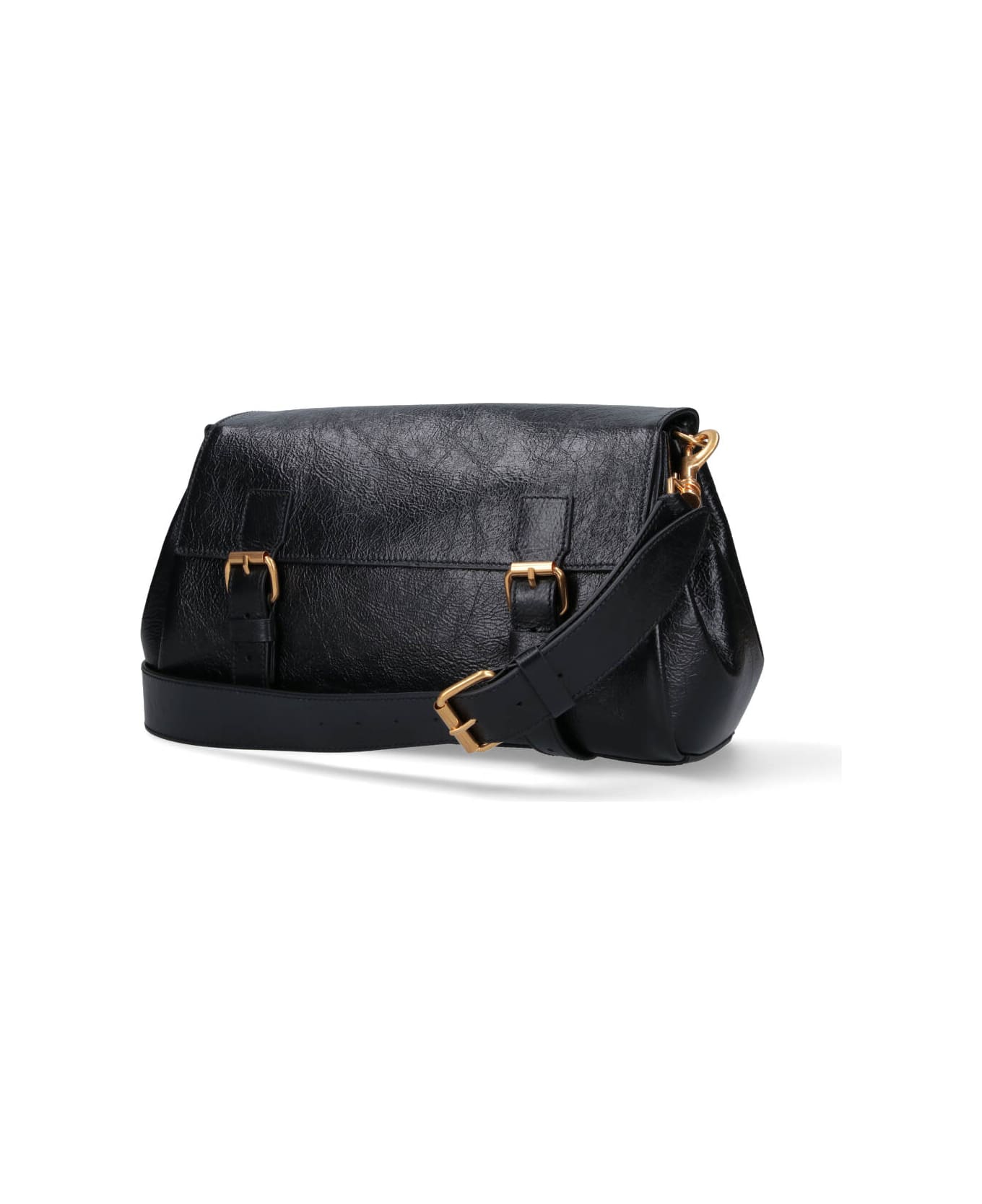Dries Van Noten Leather Shoulder Bag - Black  