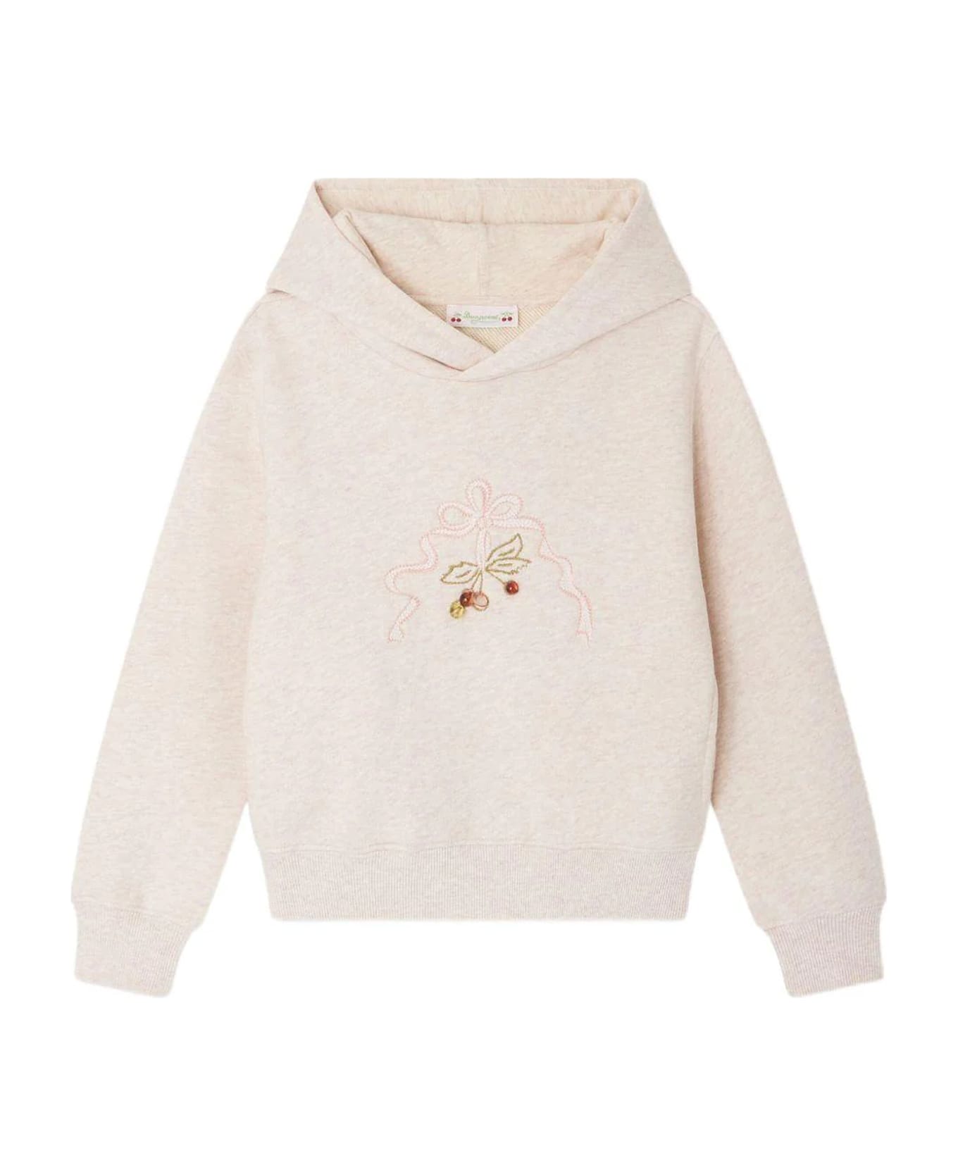 Bonpoint Pink Sweatshirt For Girl With Cherries - Pink