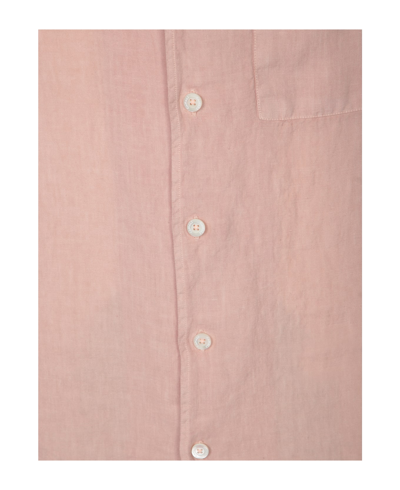 Canali Pink Linen Shirt - Pink