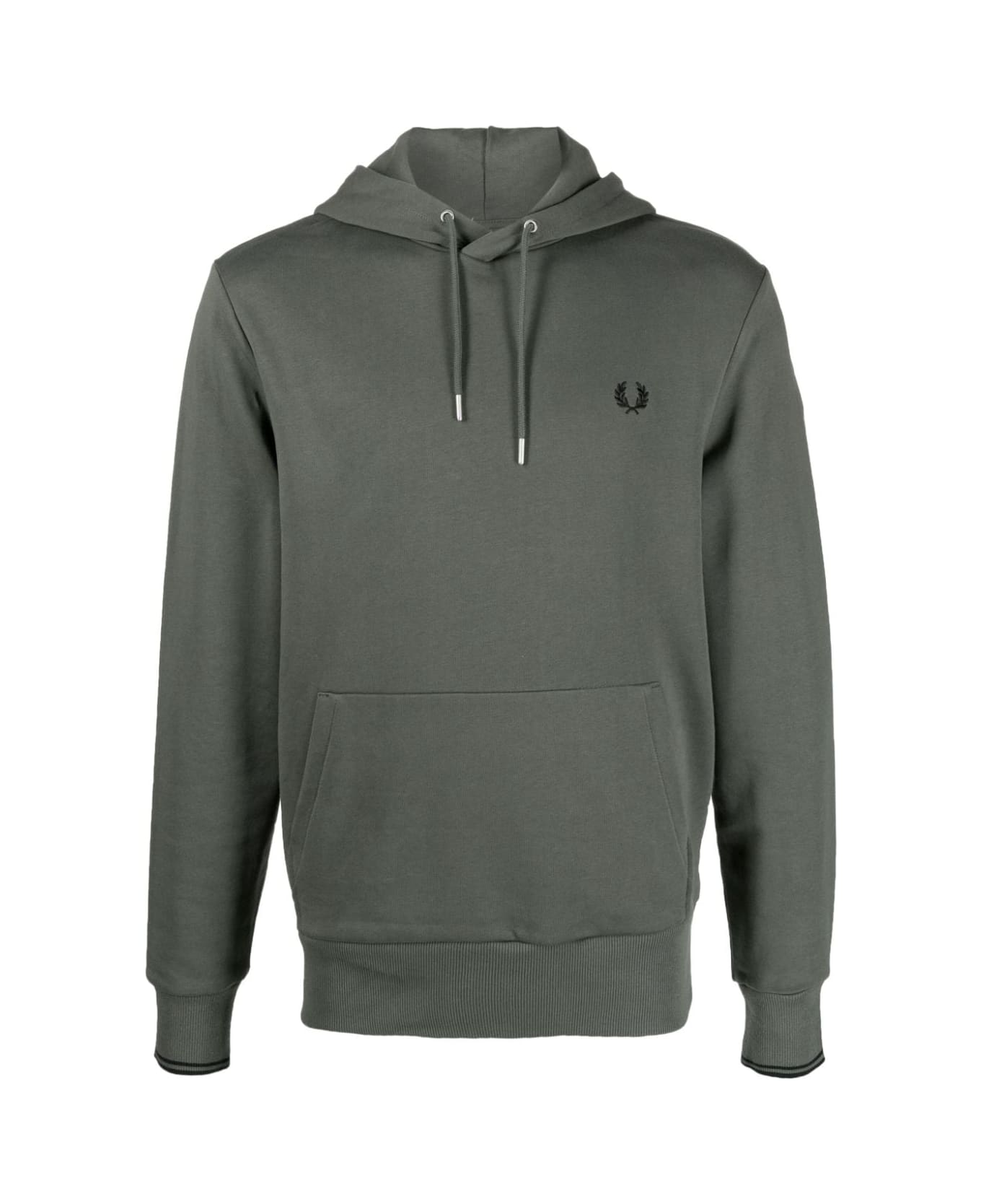 Fred Perry Fp Tipped Hooded Sweatshirt - Field Green