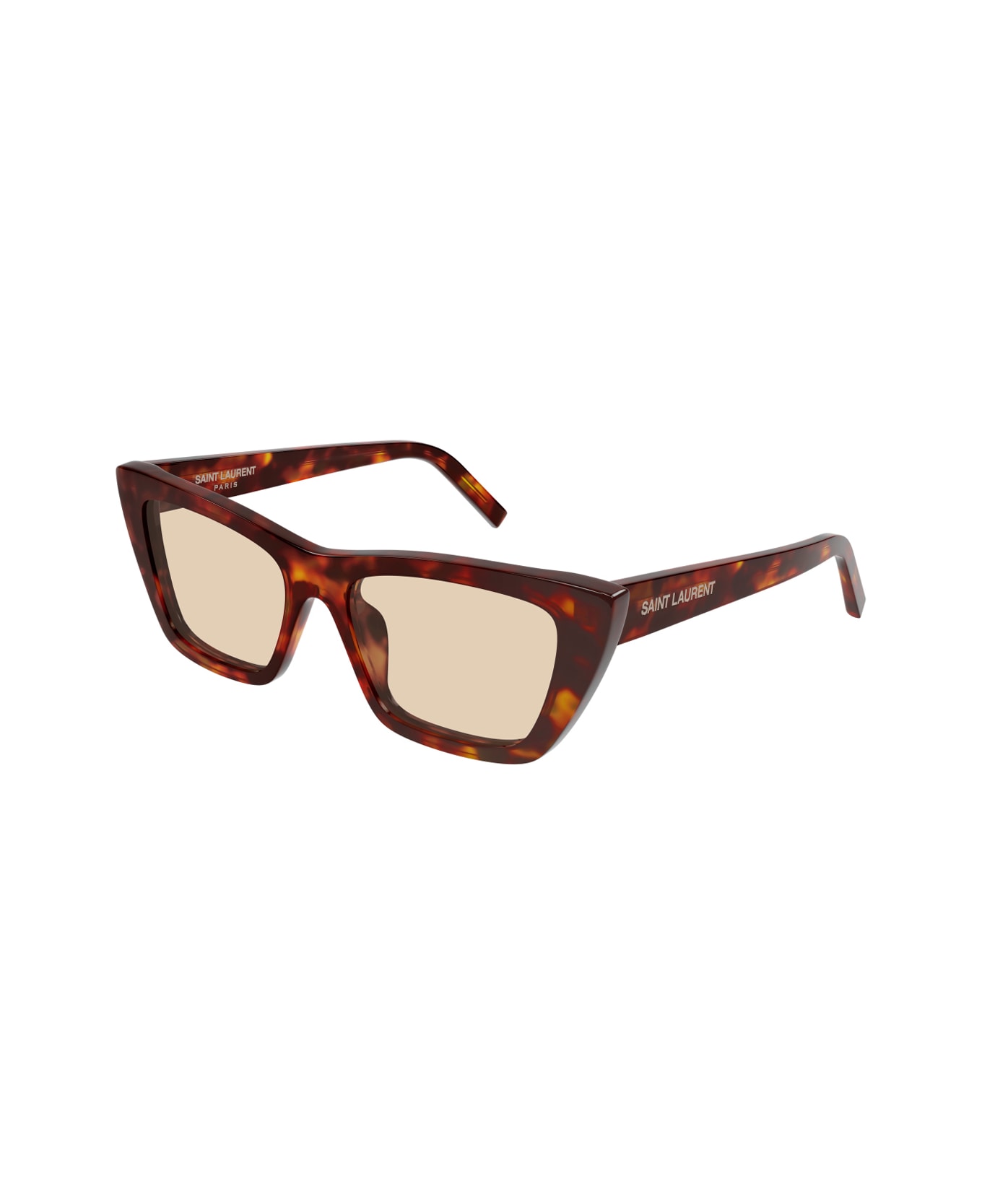 Saint Laurent Eyewear Saint Laurent Sl 276 Mica Linea Sl Logo 064 Light Havana Brown Sunglasses - Havana
