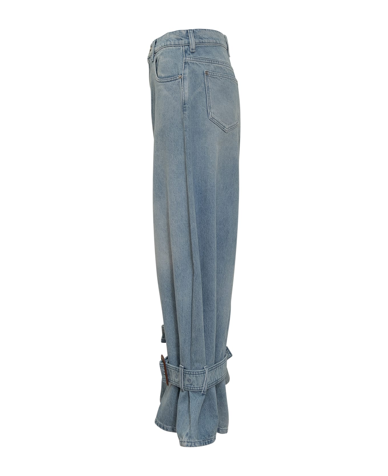 J.W. Anderson Baggy Jeans With Buckle - Light Blue