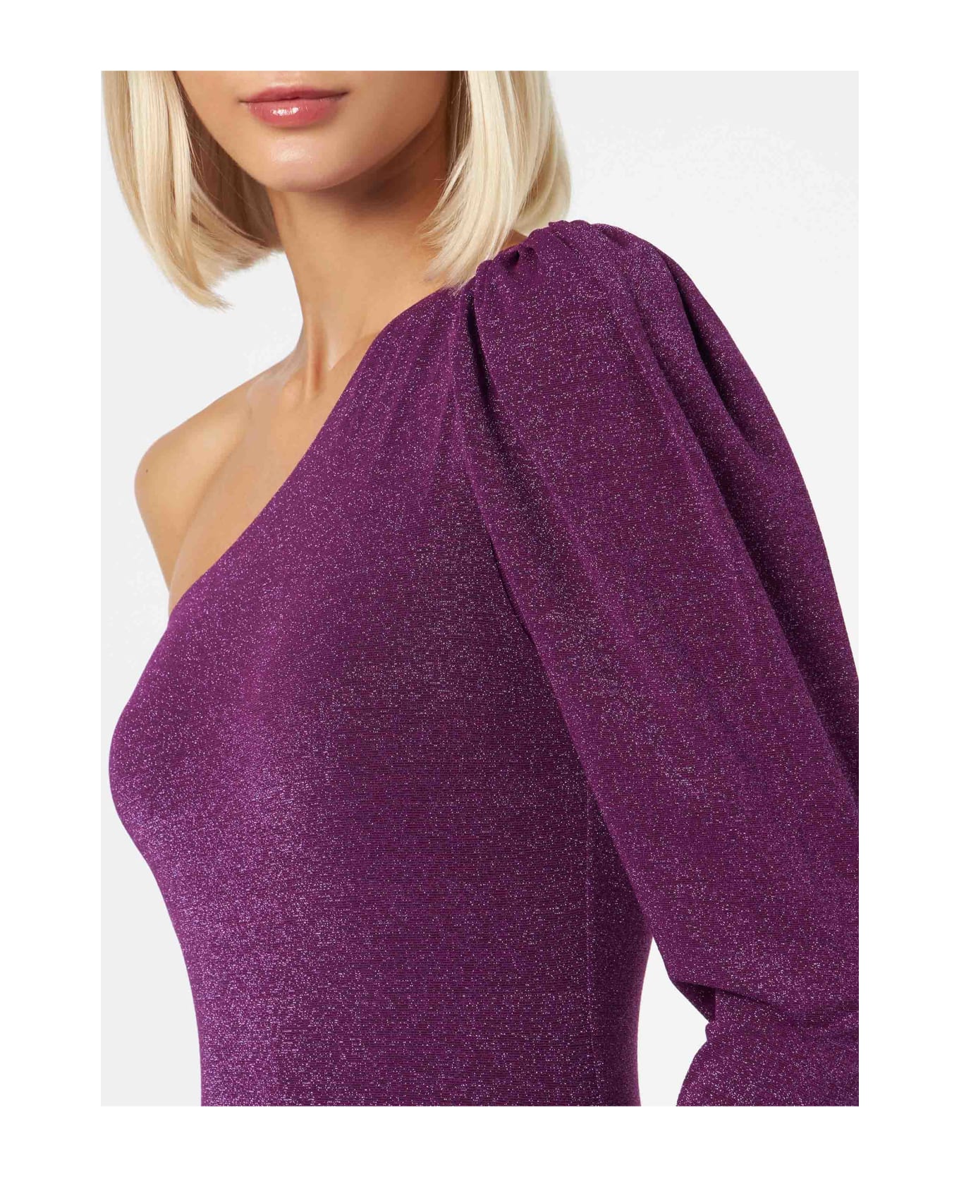 MC2 Saint Barth Knitted Glitter Purple One Shoulder Swimsuit / Bodywear - PURPLE ワンピース