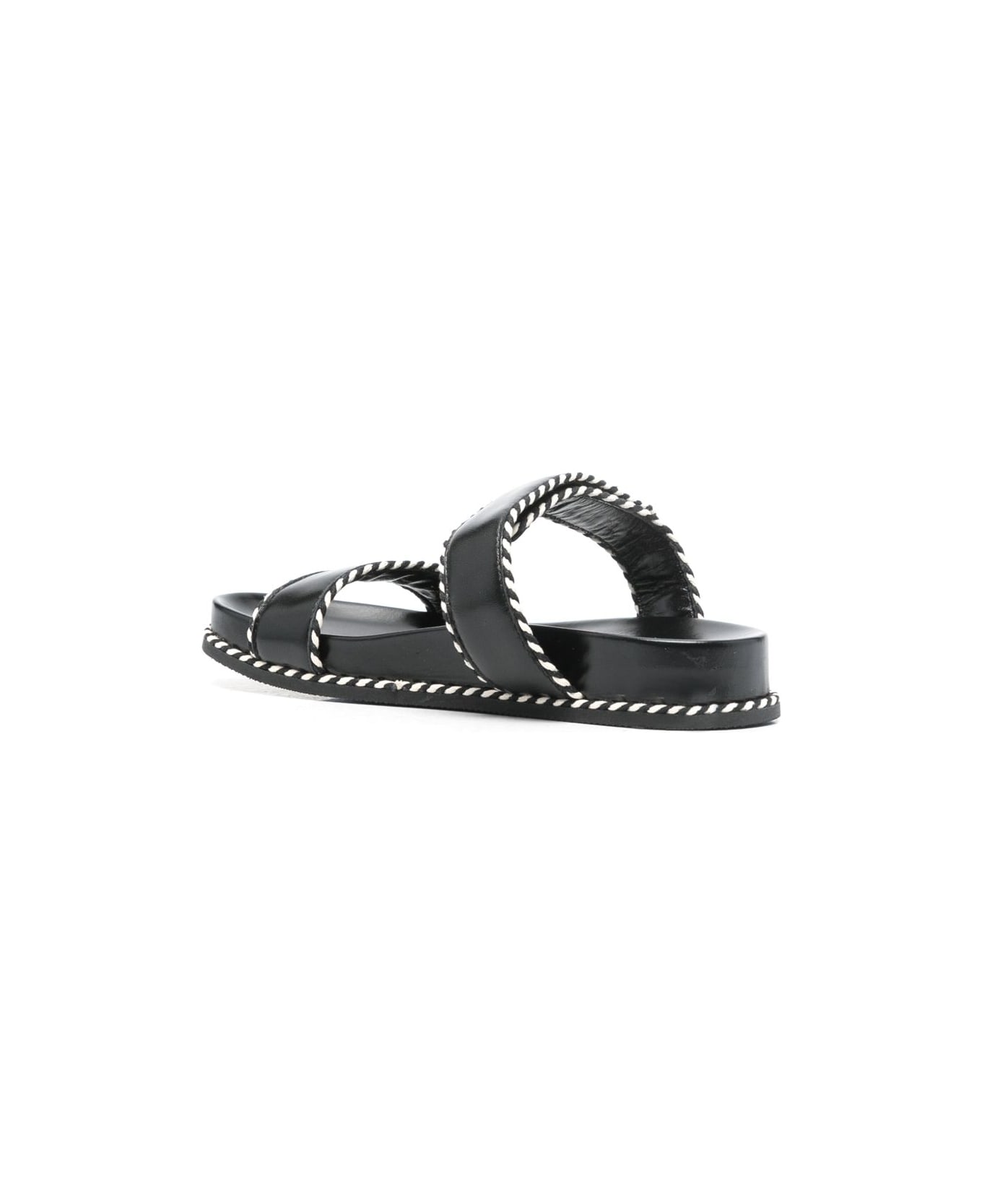 Emporio Armani Leather Sandals - Black