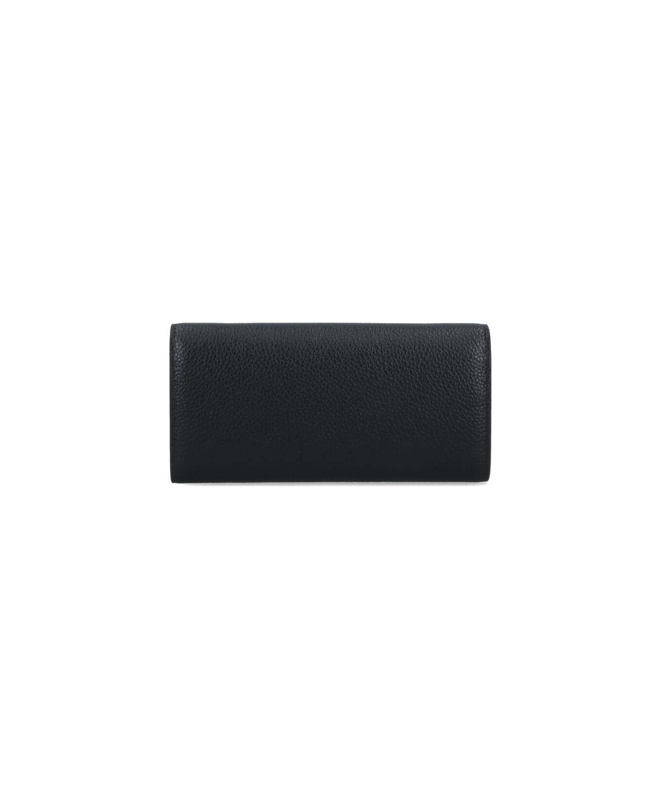 Ferragamo 'gancini' Wallet With Shoulder Strap - Black  