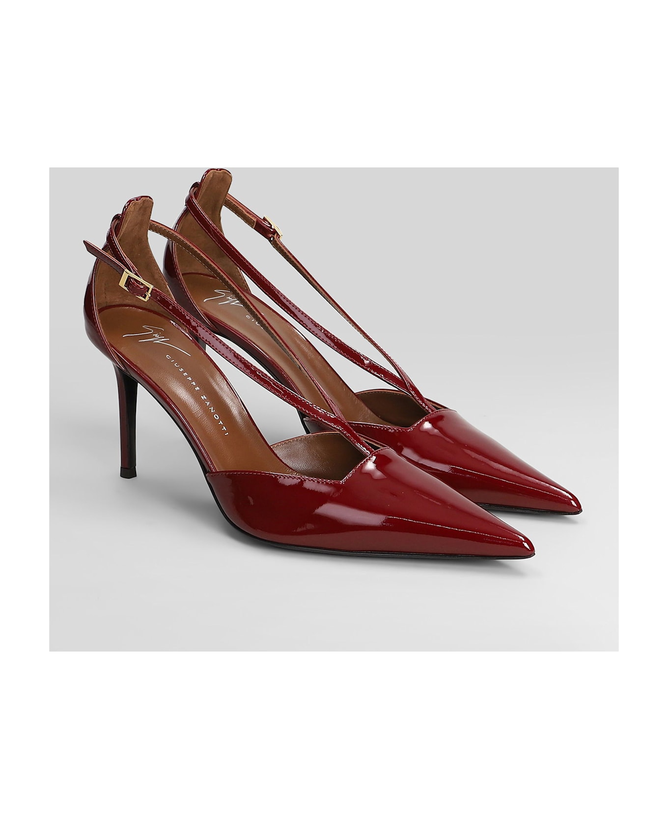 Giuseppe Zanotti Almha 85 Pumps In Red Patent Leather - red