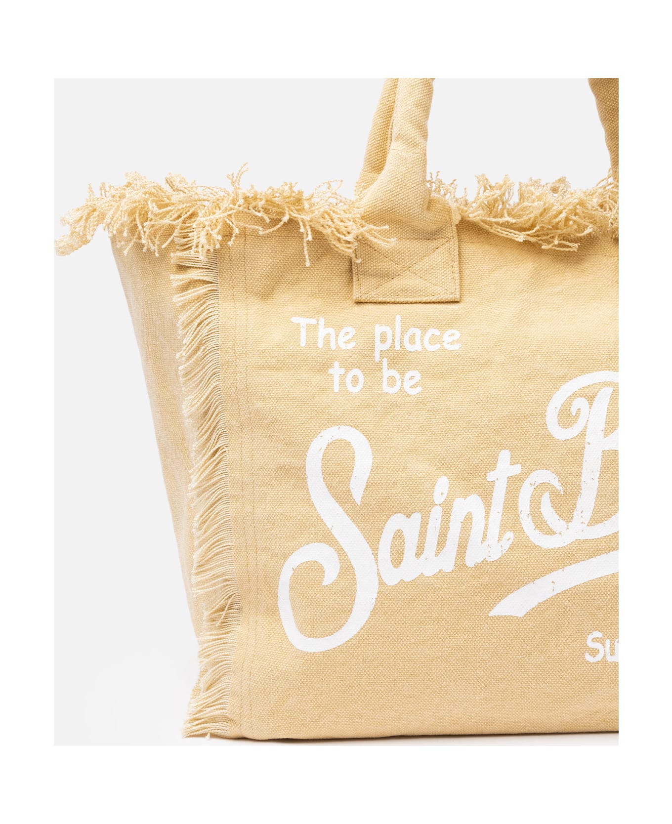 MC2 Saint Barth Beige Cotton Canvas Vanity Tote Bag - WHITE
