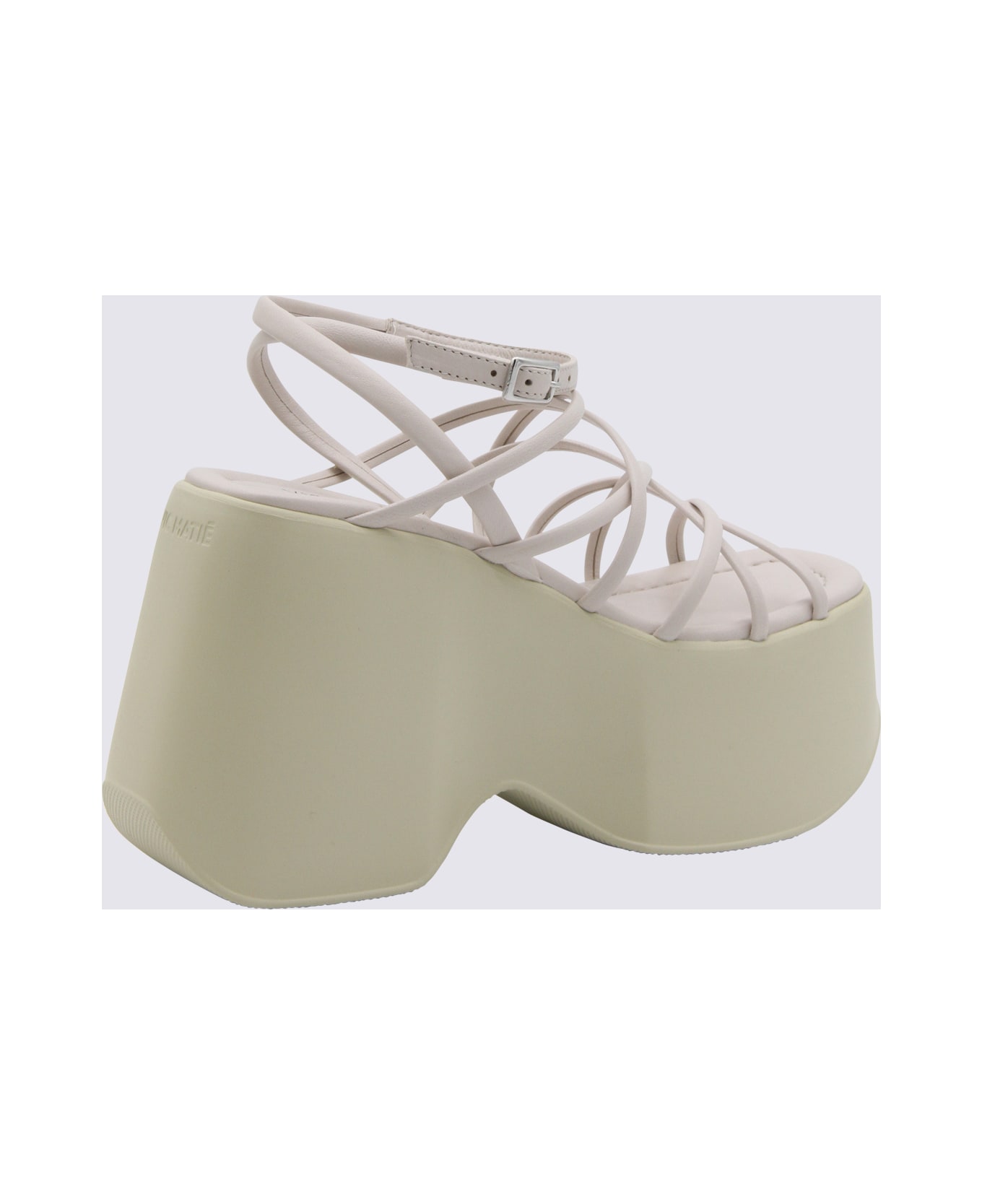 Vic Matié Cream Leather Sandals - DESERT