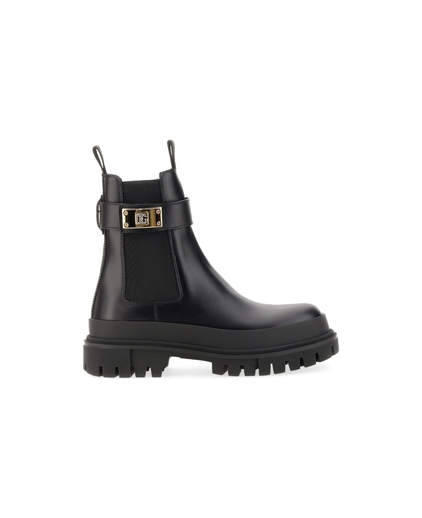 Dolce & Gabbana Leather Boot - BLACK ブーツ