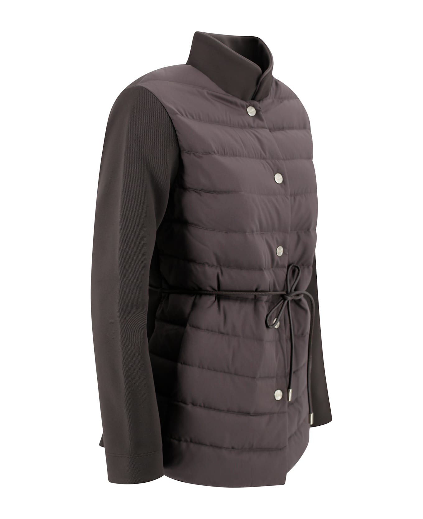 Herno Padded Jacket With Fabric Sleeves - Brown