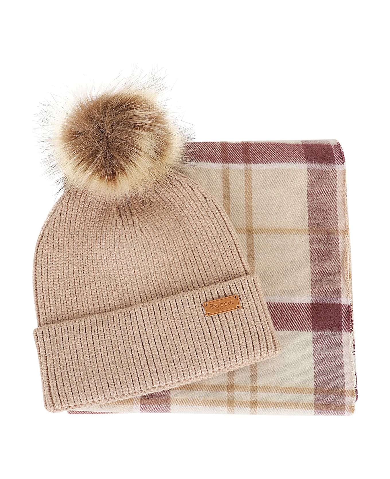 Barbour Dover Beanie Hailes Scarf - Muted Cabernet 帽子