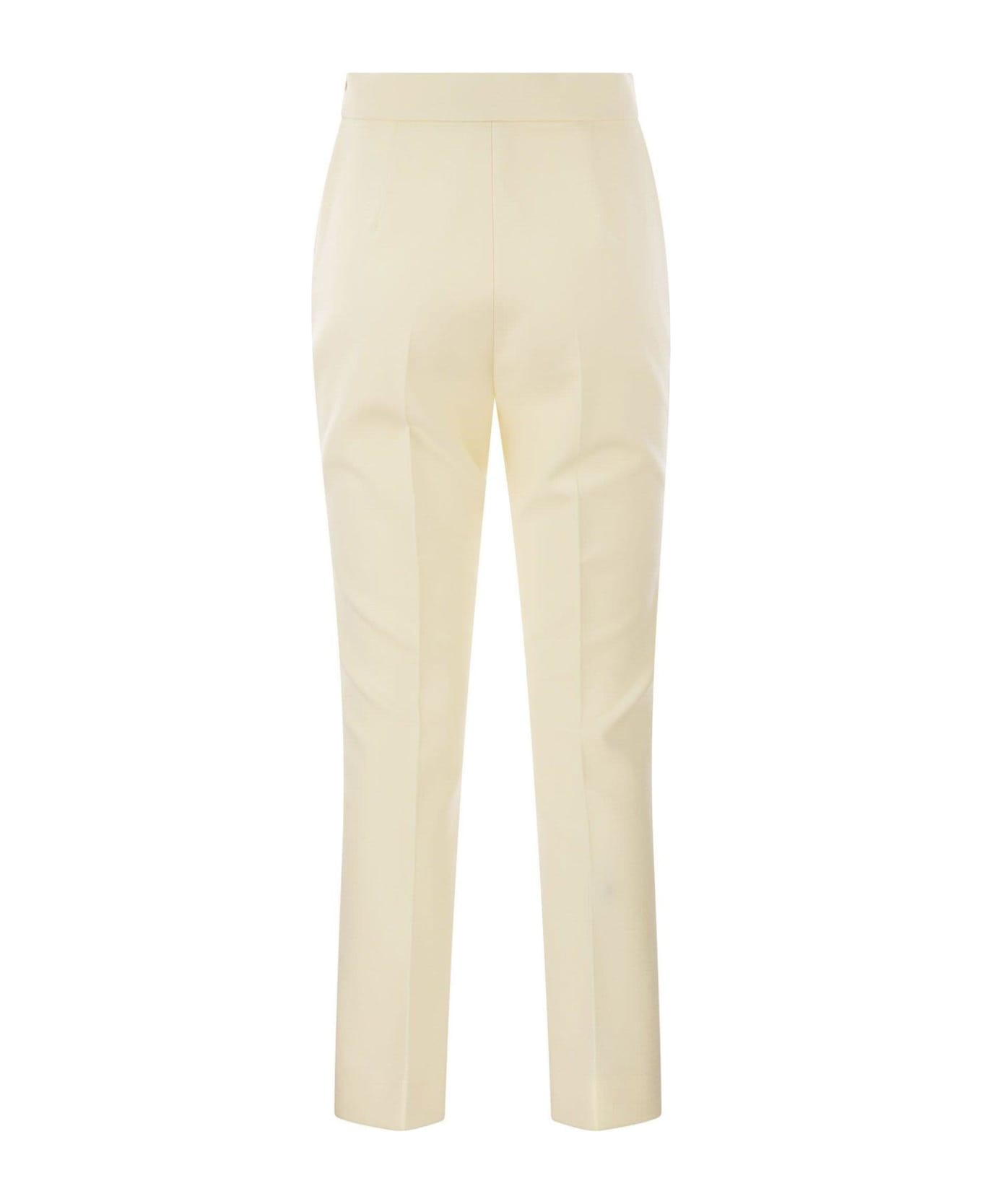 Max Mara High Waist Slim Fit Trousers - Bianco
