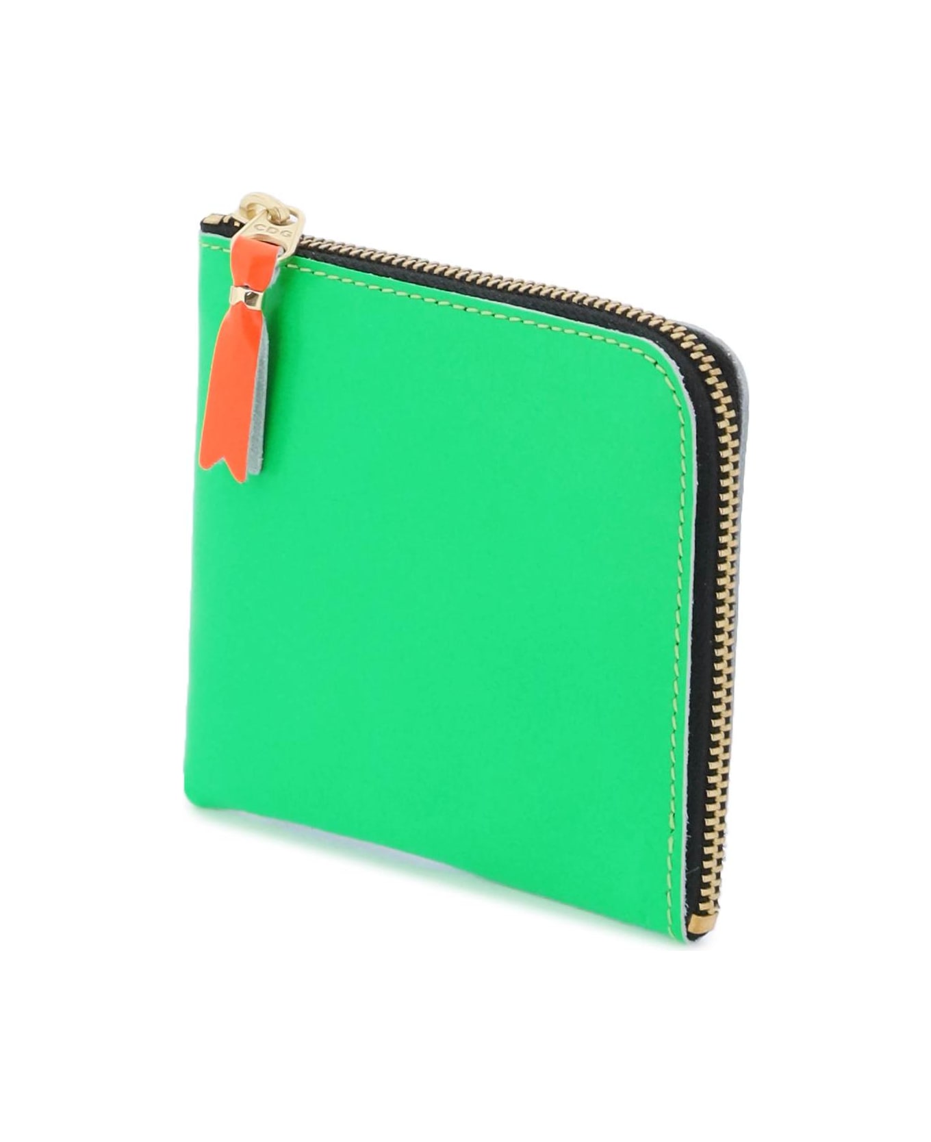 Comme des Garçons Wallet Super Fluo Flat Wallet - BLUE GREEN (Orange) 財布