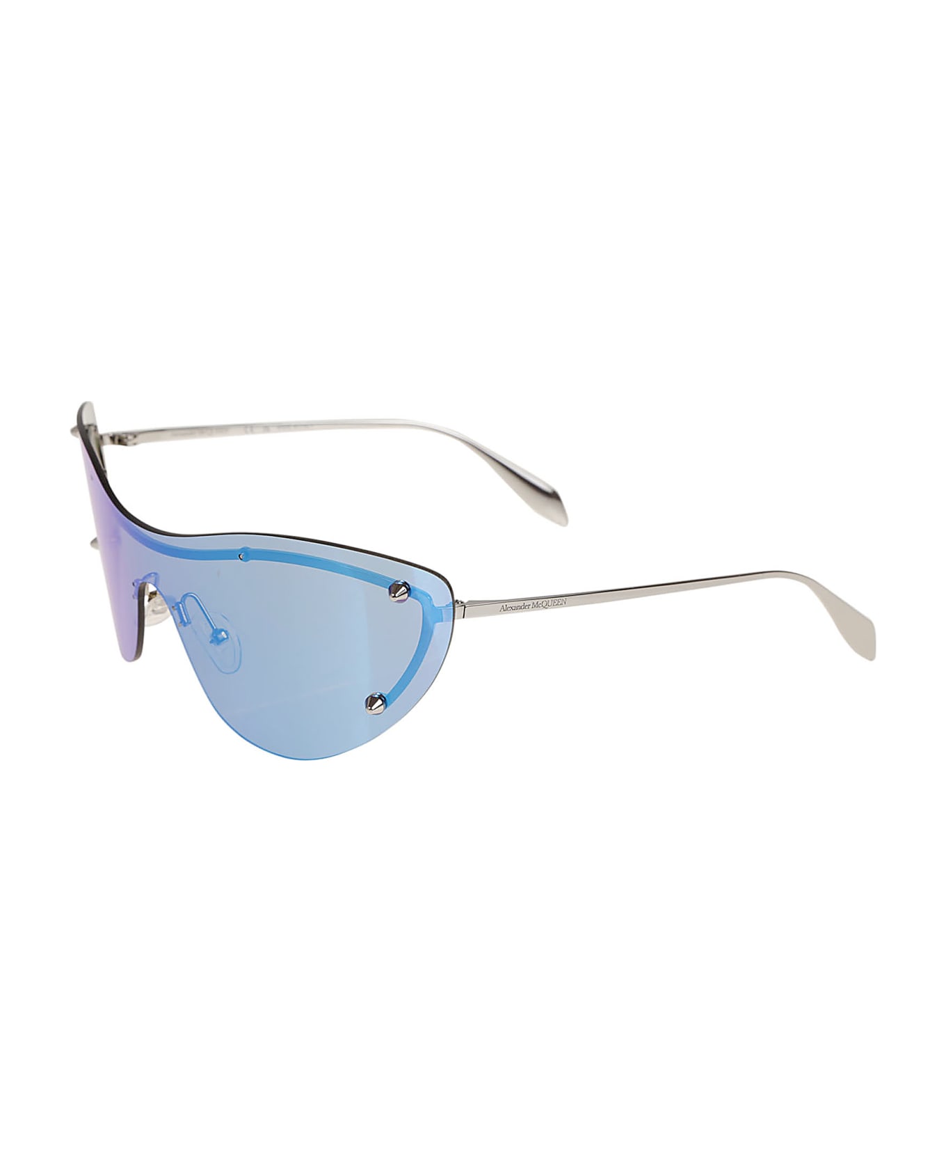 Alexander McQueen Eyewear Am0413s Sunglasses - Silver Silv Mirrblue サングラス
