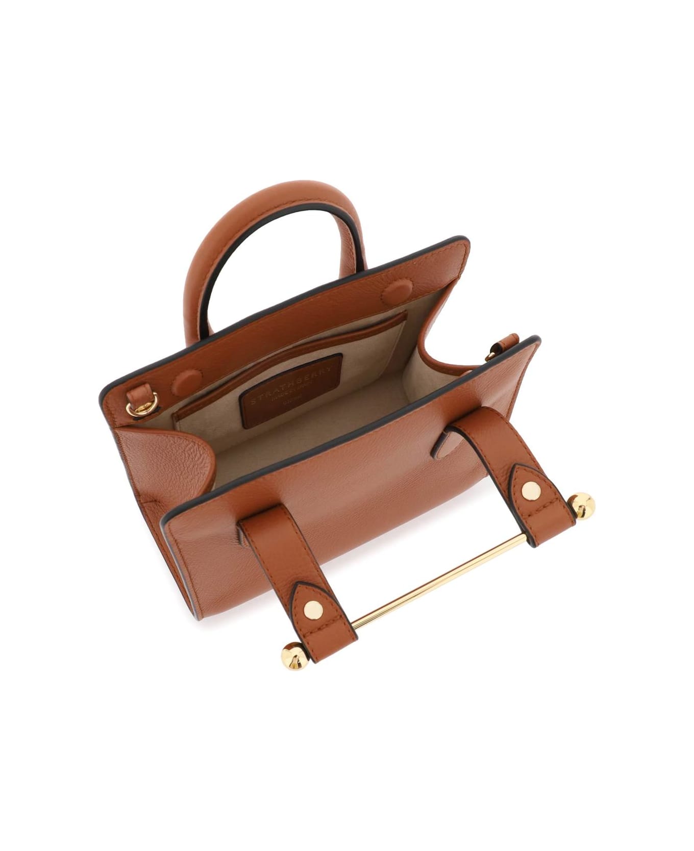 Strathberry Nano Tote Leather Bag - CHESTNUT (Brown)