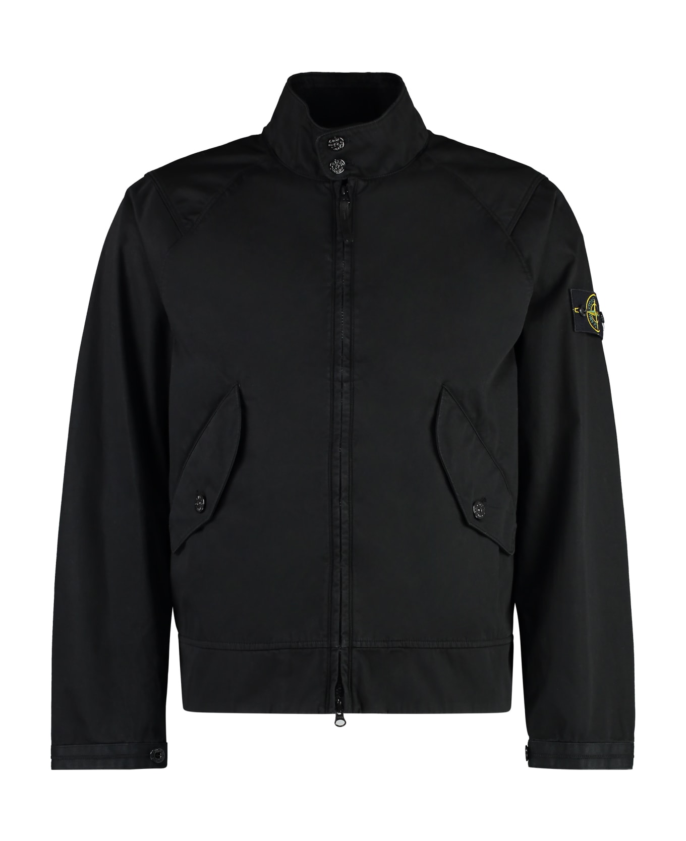 Stone Island Zippered Cotton Jacket - black