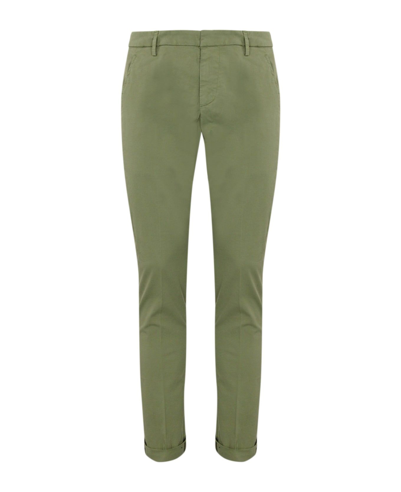 Dondup Gaubert Trousers In Stretch Cotton - Verde Salvia