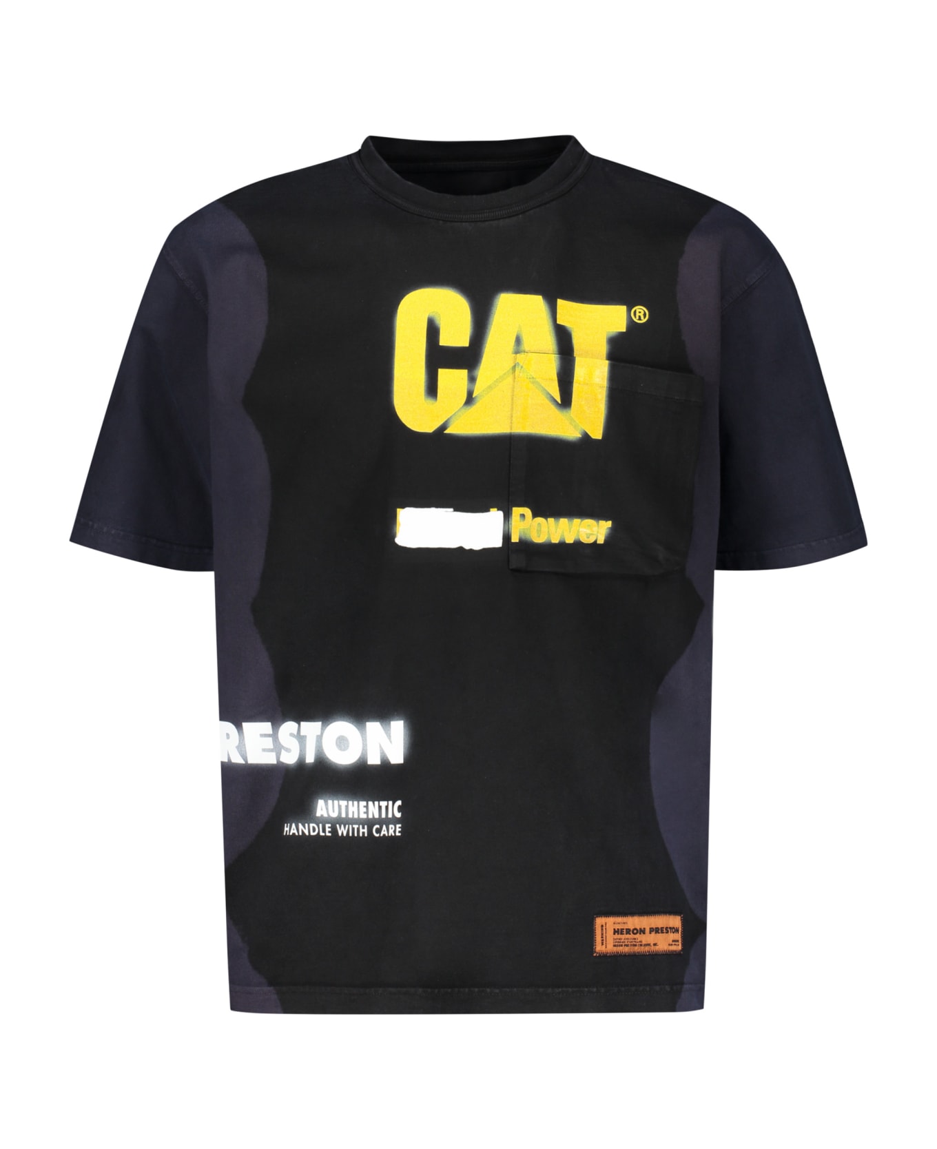 HERON PRESTON X Cat Printed Cotton T-shirt - black