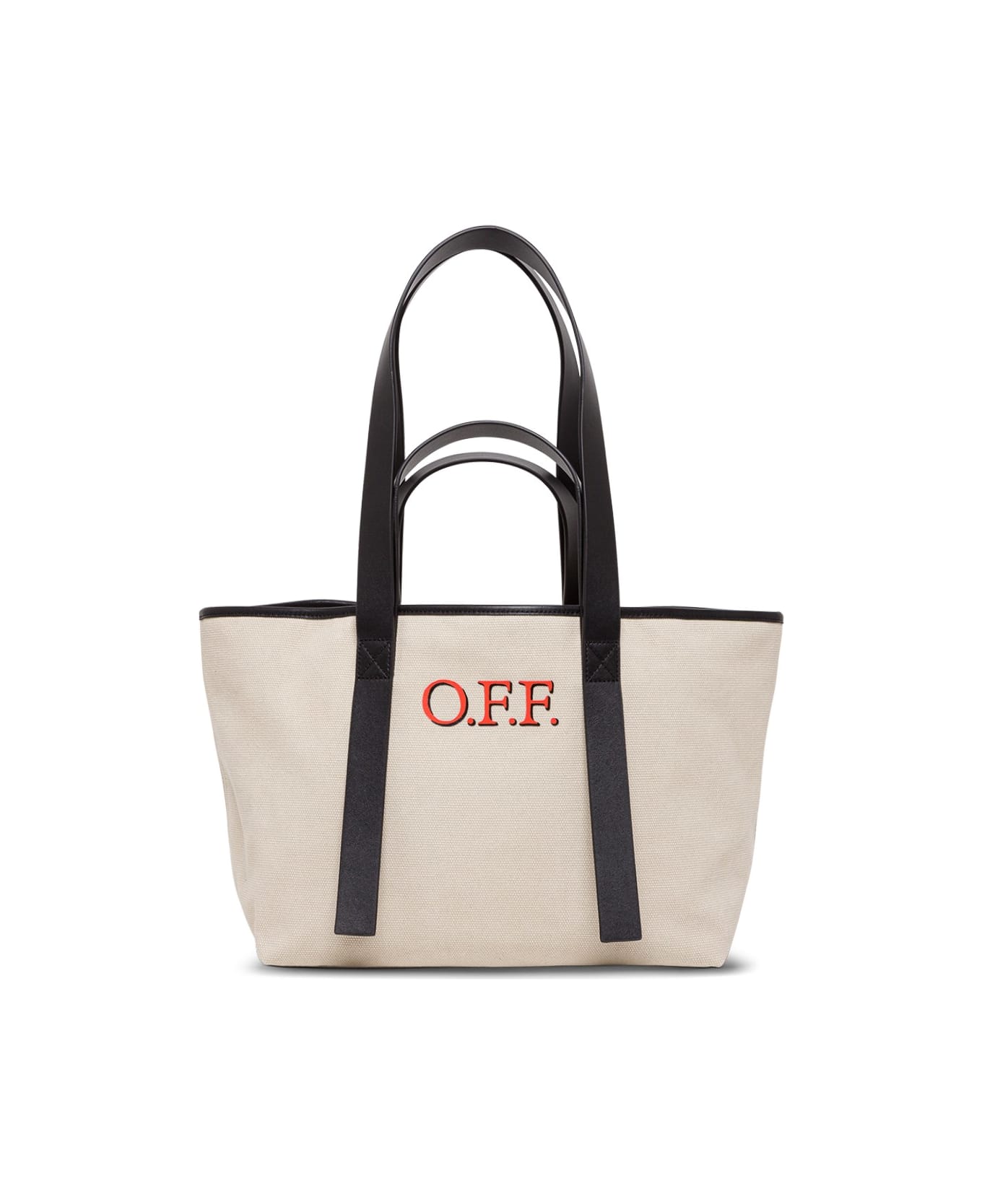 Off-White Tote Commercial Shopper In Canvas - NEUTRALS