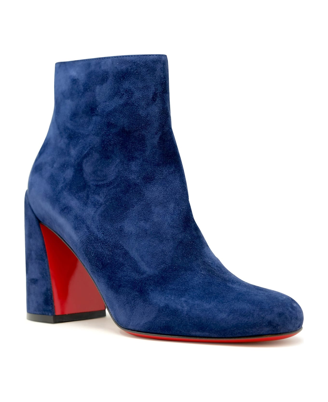Christian Louboutin Blue Suede Turela 85 Ankle Boots - BLUE