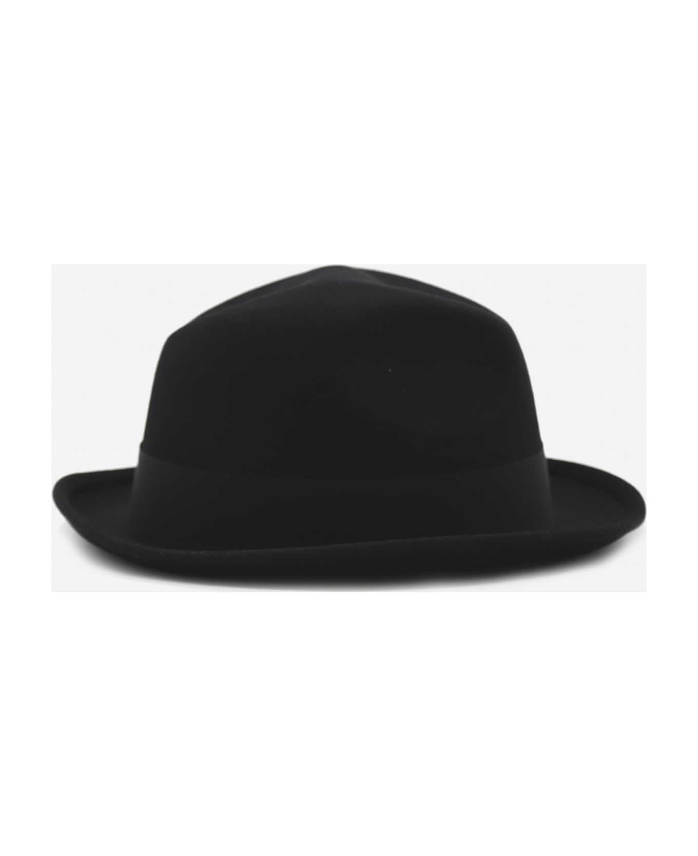 Saint Laurent Fedora Hat In Rabbit Felt With Grosgrain Ribbon - Black