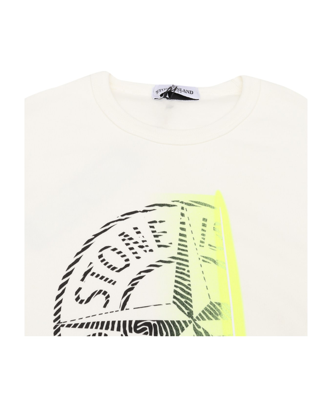 Stone Island Logo Print Sweatshirt - WHITE