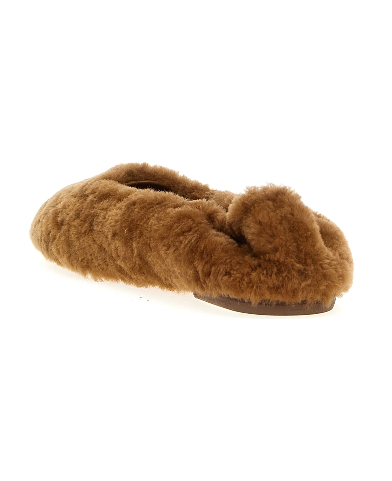 Dries Van Noten Fur Ballet Flats - Brown