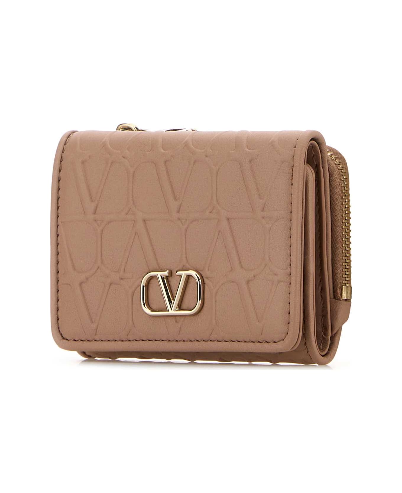 Valentino Garavani Powder Pink Leather Wallet - ROSECANNELLE