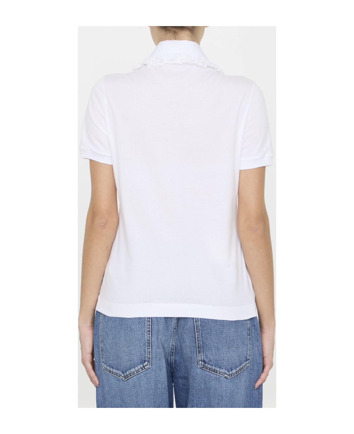 Dolce & Gabbana Cotton T-shirt With Lace - WHITE