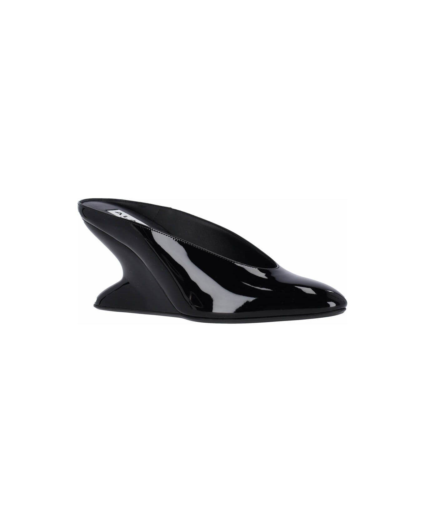 Alaia Mules With Curved Wedges - Black  