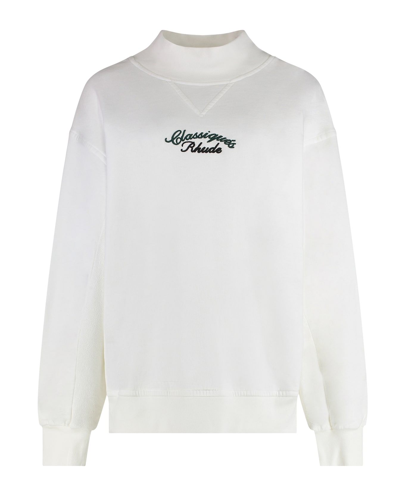 Rhude Logo Detail Cotton Sweatshirt - White