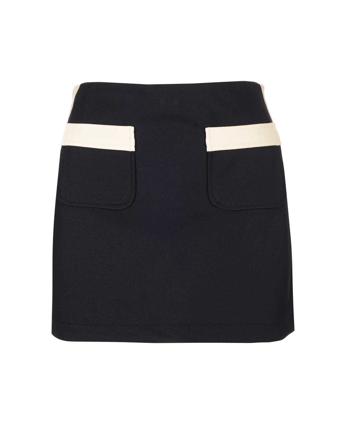 Palm Angels Pockets Track Mini Skirt - BLACK OFF WHITE