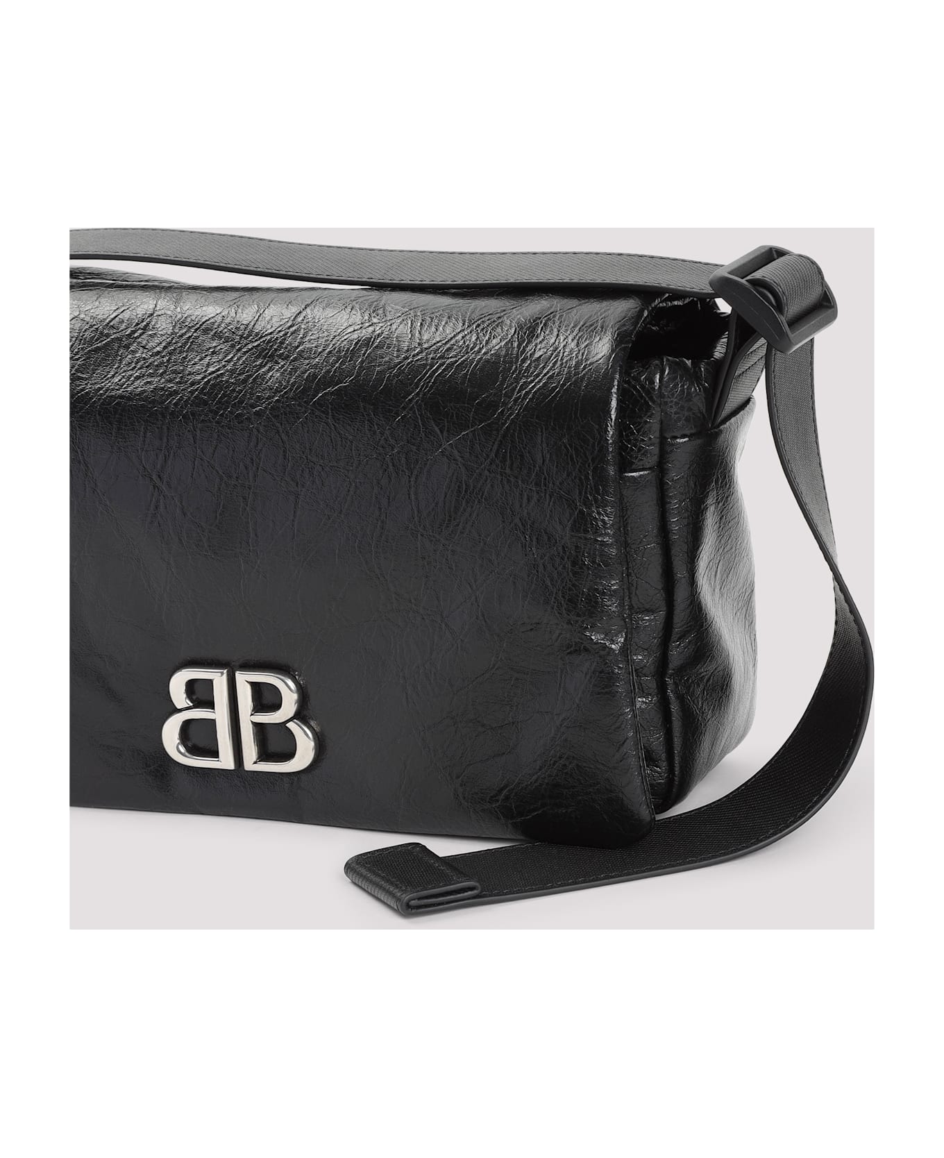 Balenciaga Monaco Flap Messanger Bag - Black