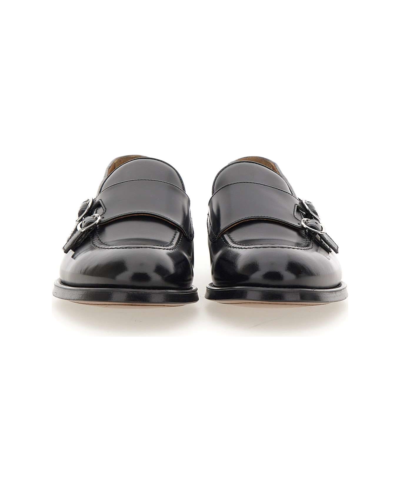 Doucal's "horse" Leather Moccasins - BLACK