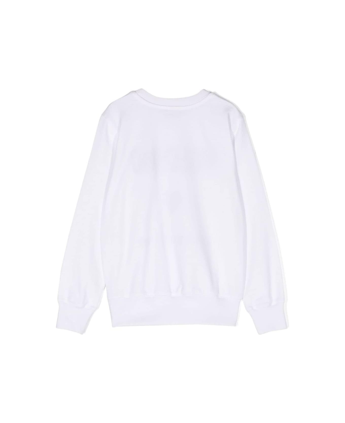 Moschino White Sweatshirt With Logo In Cotton Boy - White