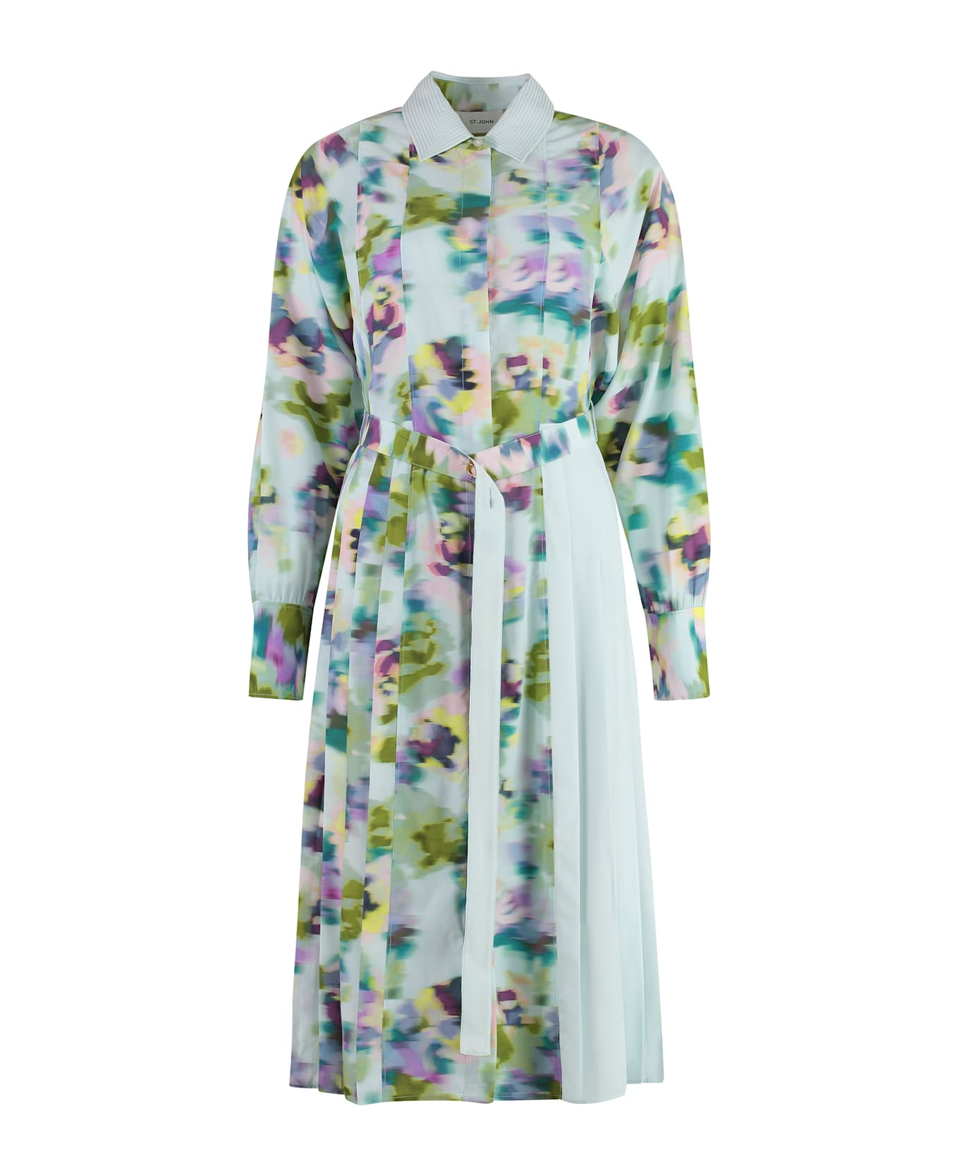 Alfieri & St.John Belted Shirtdress - Light Blue