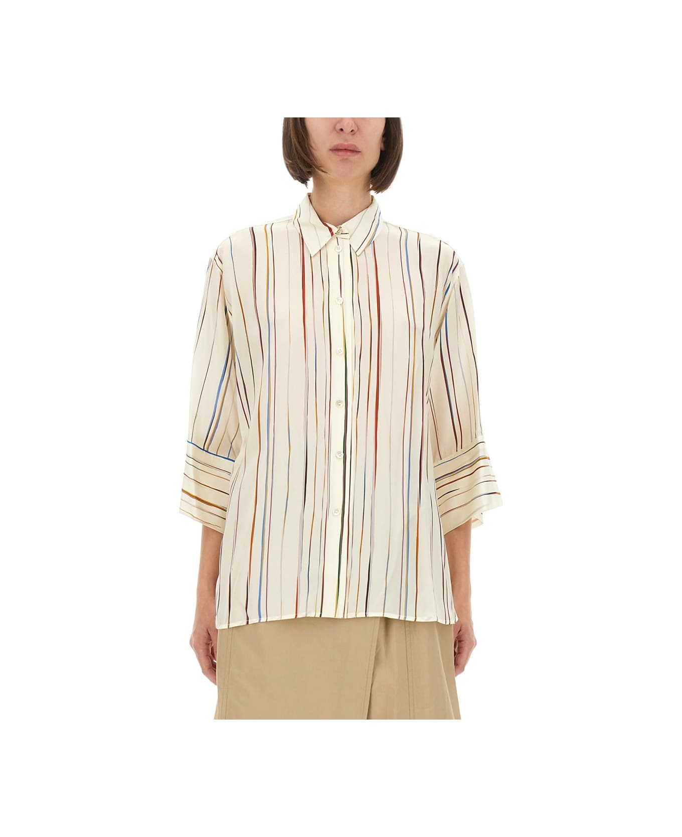 Paul Smith "signature Stripe" Shirt - IVORY