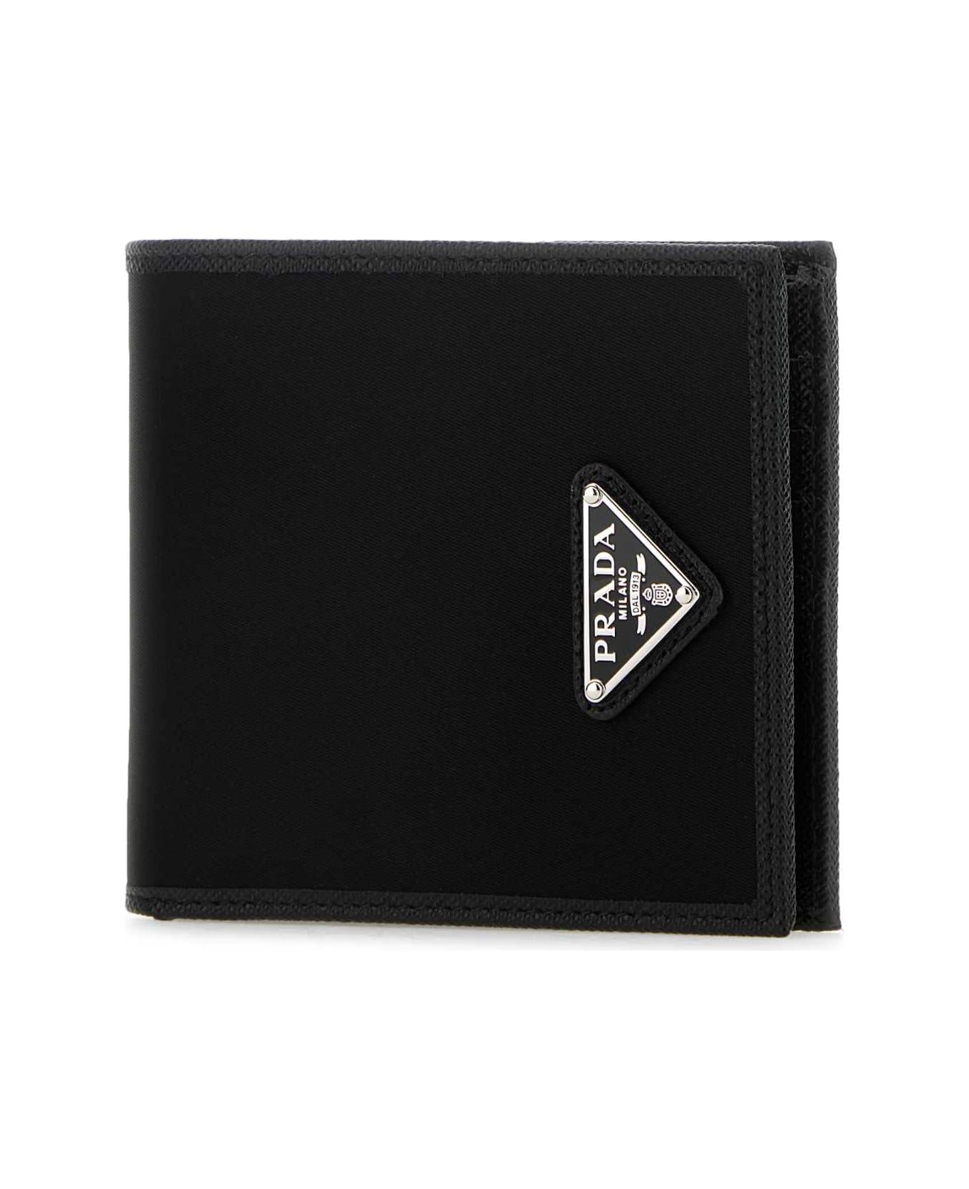Prada Black Fabric And Leather Wallet - NERO