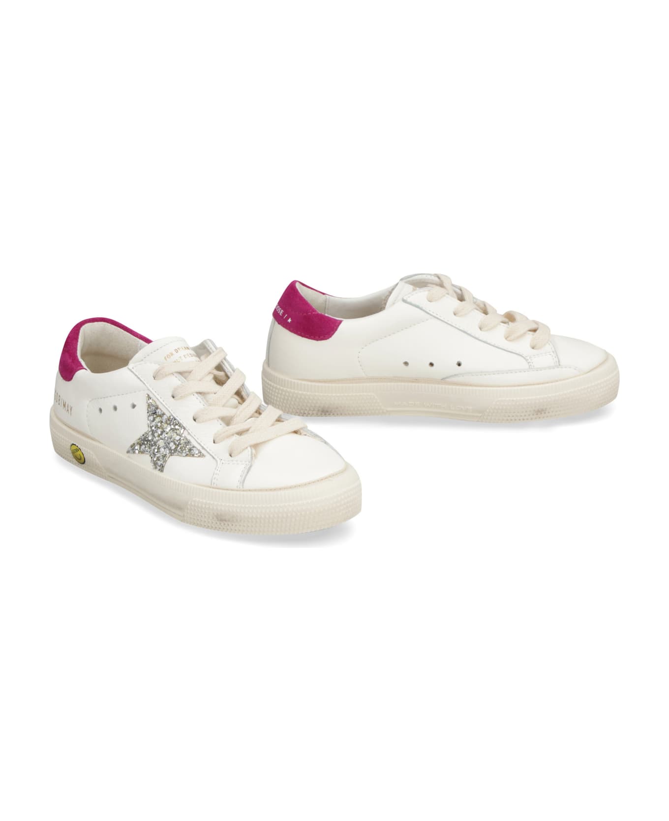 Golden Goose May Leather Sneakers - White